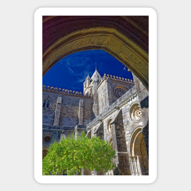 Evora Cathedral Sticker by BrianPShaw